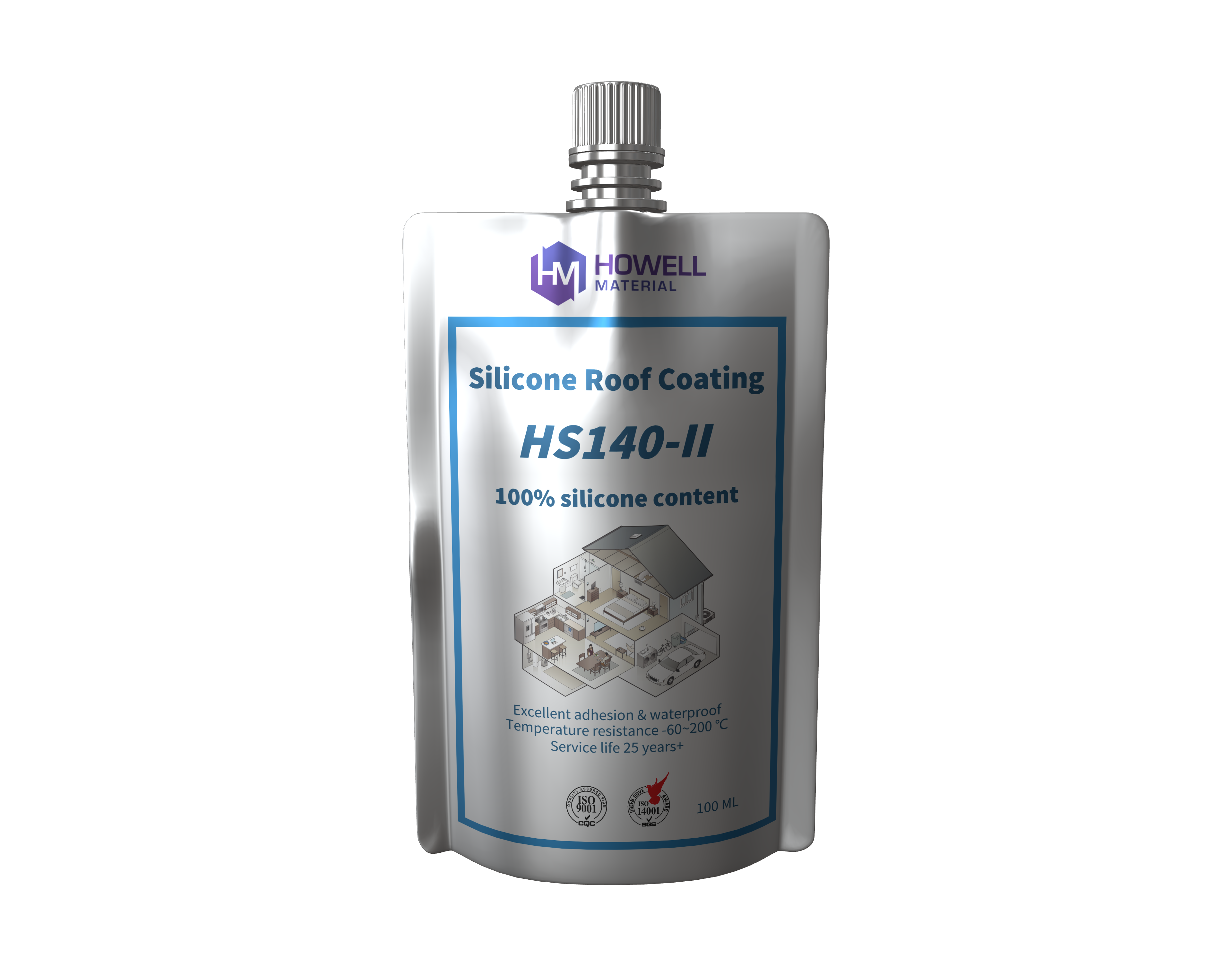  HS140-II池の水に対する高ソリッド屋根コーティング：すべての屋根の究極の防水と長期にわたるUV保護